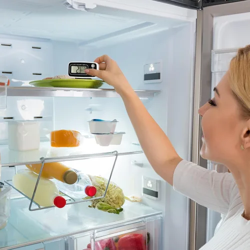Miniatura 6 de Termómetro digital para refrigerador, 2 unidades, termómetro para nevera, congelador con pantalla LCD grande, incluye soporte, placa trasera
