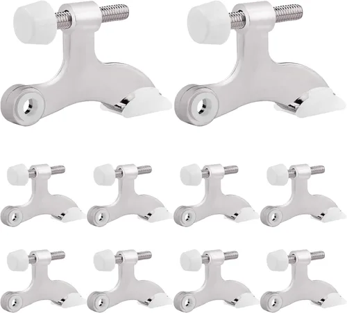 Miniatura 16 de OBTANIM - Paquete de 8 topes de puerta con bisagra de alta resistencia, topes de puerta ajustables de metal con puntas de goma para parachoques