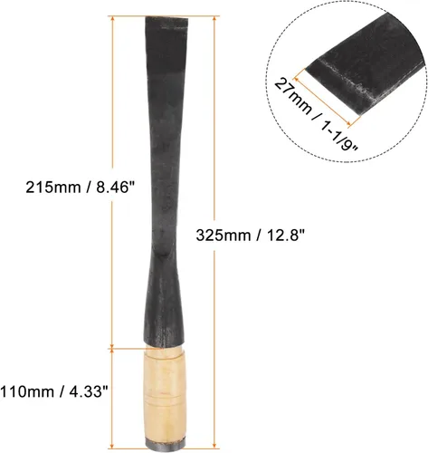 Miniatura 2 de HARFINGTON Cincel de madera recto de 1-1/9 pulgadas, hoja de borde biselado, herramientas de mano para carpintería con mango redondo para tallar