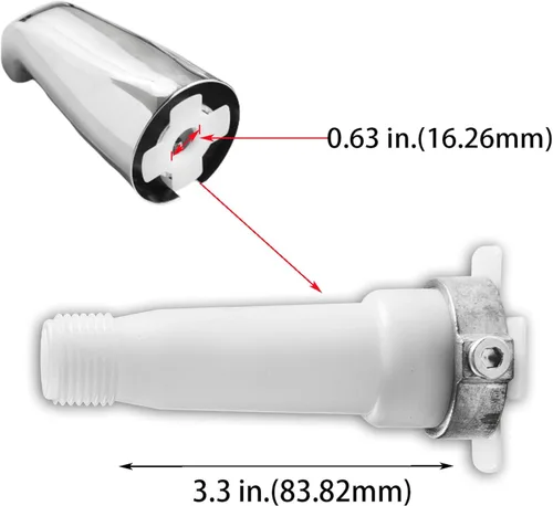 Miniatura 4 de SENTO Grifo deslizable plateado universal de metal pesado y duradero para bañera sin desviador, grifo de bañera de metal resistente sin desviador