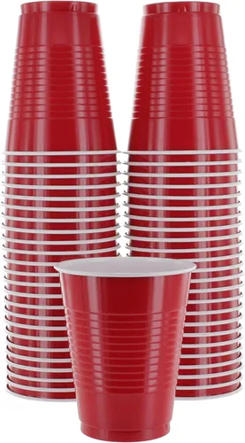Miniatura 16 de Amcrate Vasos desechables, vasos de plástico negros de 18 onzas, fuertes y resistentes para bodas, Navidad, Halloween, paquete de 50