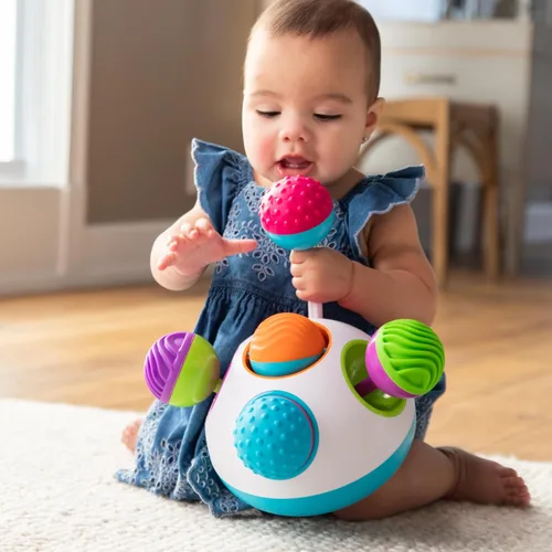 Miniatura 5 de Fat Brain Toys Klickity - Juguetes sensoriales para bebés de 1 año en adelante, actividades de desarrollo temprano multitextura para estimulación