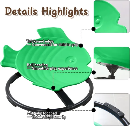 Miniatura 4 de Silla giratoria sensorial para niños con autismo y TDAH, silla giratoria para uso en interiores y exteriores, juguetes para sentarse y girar, sillas