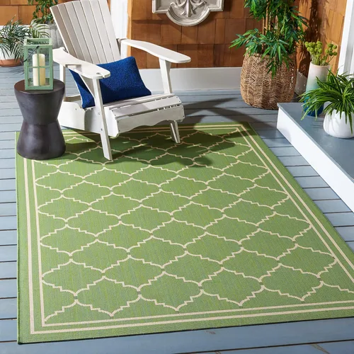 Miniatura 32 de SAFAVIEH Alfombra lavable para exteriores, colección Courtyard de 2.3 x 6.7 pies, color negro y crema, no desprende pelusa y de fácil limpieza