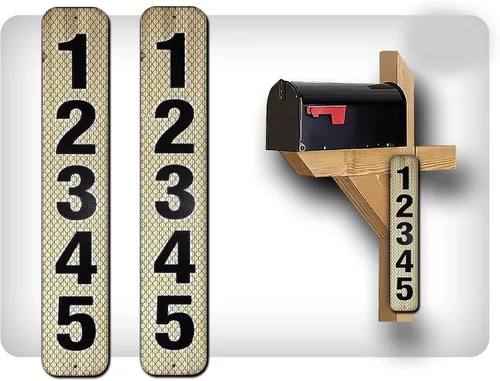 Miniatura 34 de Curb N Sign - Placas de números para buzón – 3 x 10 pulgadas hechas de aluminio reflectante de alta calidad – Números de buzón súper reflectantes