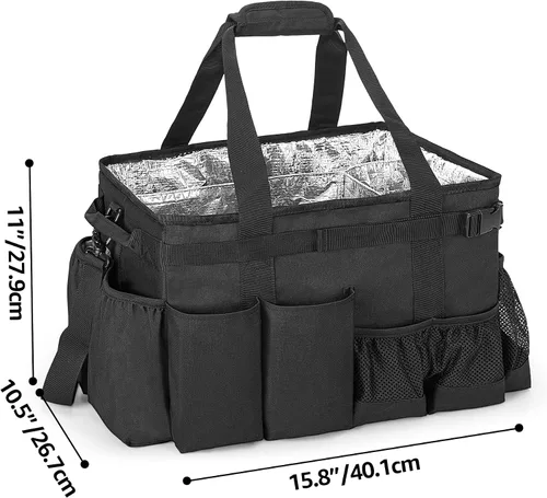Miniatura 6 de HODRANT Organizador grande para utensilios de parrilla con soporte para toallas de papel, organizador de bolsa de picnic al aire libre