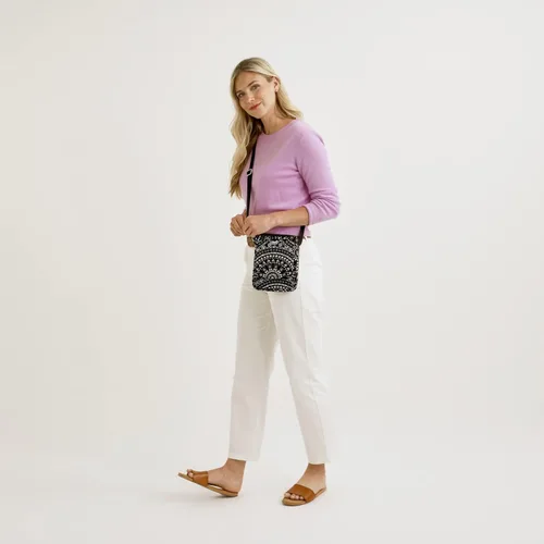 Miniatura 6 de Vera Bradley Mini bolso cruzado hipster de algodón con protección RFID