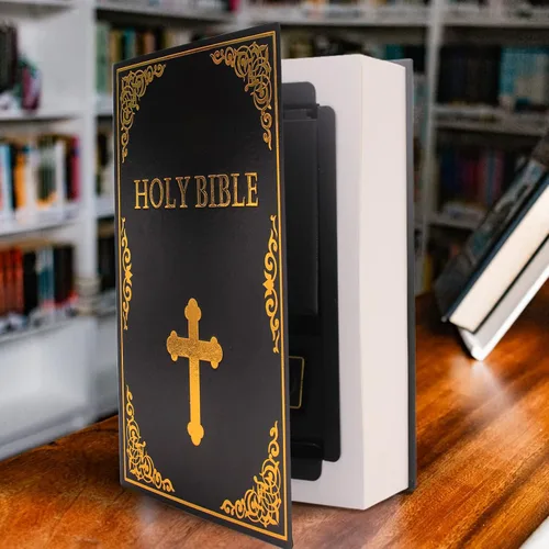 Miniatura 6 de Caja Fuerte de Libro de Cuero (Tamaño 8.7"×6"×2") Secreto de Papel Real para Joyas, Dinero y Efectivo, Caja Fuerte de Libro de Distracción, Hueca
