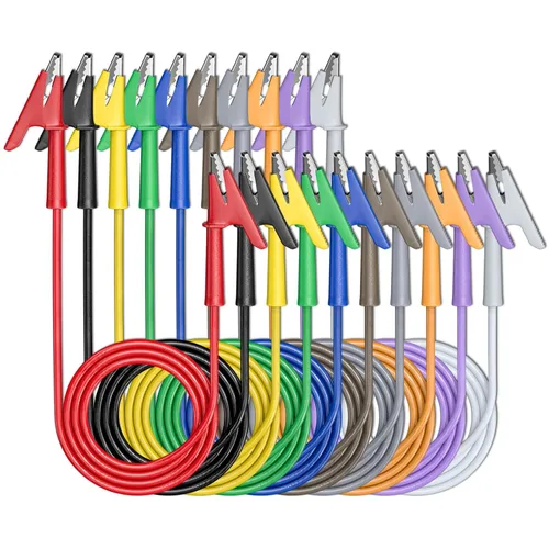 Miniatura 9 de Goupchn Clips de cocodrilo de doble extremo para cables de prueba eléctrica con clips de cobre flexibles de envoltura completa 5 piezas para pruebas