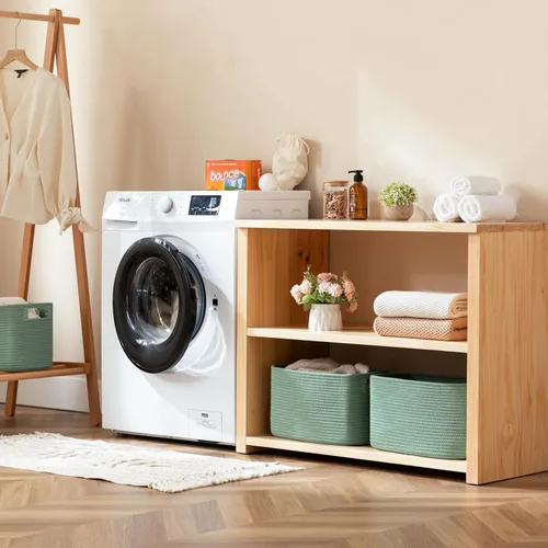 Miniatura 6 de UBBCARE Paquete de 2 cestas de almacenamiento para organizar, cestas de estante con asas, cestas de almacenamiento tejidas para estantería/estante