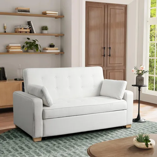 Miniatura 20 de Serta Ainsley Sofá Cama Convertible de 66.5", Tamaño Full, Dreamcoil Comfort, Tela Tejida Suave, Carbón