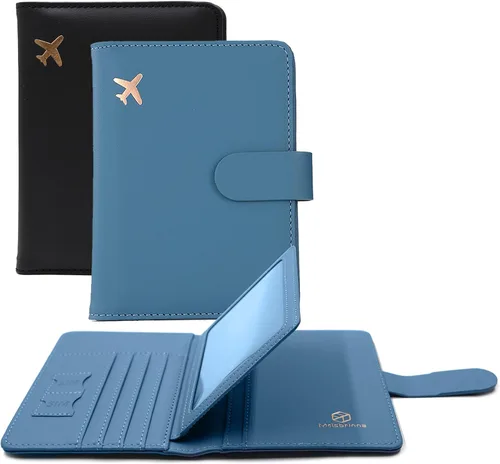 Miniatura 14 de Melsbrinna - Funda para pasaporte, ranuras para tarjetas, bonita funda para pasaporte para mujeres/hombres, resistente al agua con bloqueo RFID