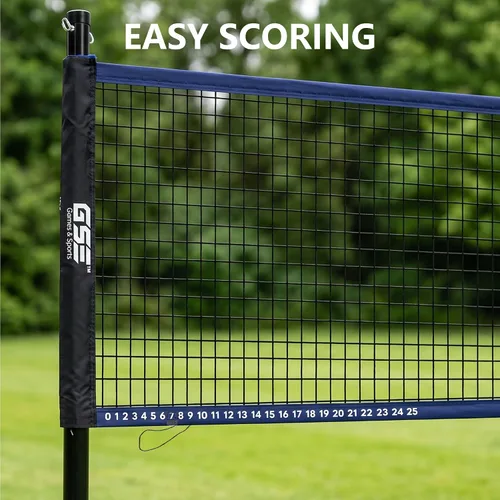 Miniatura 8 de GSE Games & Sports Expert Outdoor Badminton and Volleyball Combo Set, Yard Net Game Set with Ball, Pump, Boundary Line and Carry Bag for Backyard