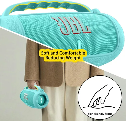 Miniatura 6 de co2CREA Funda de silicona para JBL Charge 5, altavoz Bluetooth portátil impermeable, funda protectora de viaje suave con correa para el hombro