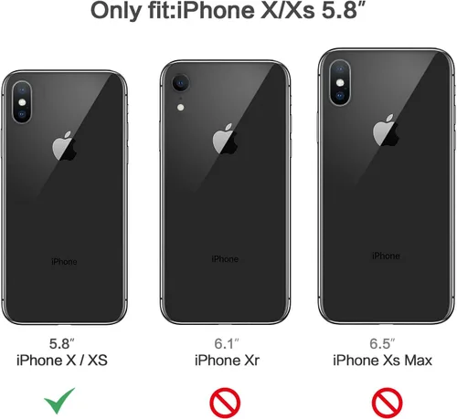 Miniatura 8 de Funda protectora ligera para iPhone Xs con protector de pantalla, absorción de golpes, resistente a prueba de caídas con soporte para automóvil