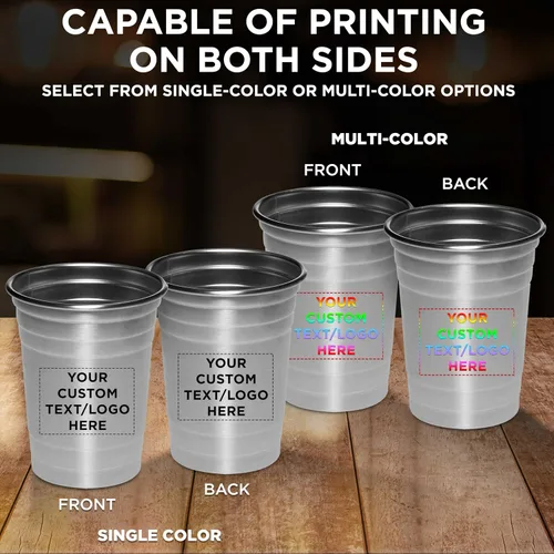 Miniatura 6 de Vasos de cerveza de acero inoxidable personalizados de 16 onzas, juego de 10/50/100, paquete personalizado a granel, perfecto para fiestas