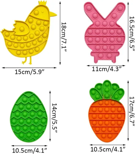 Miniatura 4 de JoFAN Paquete de 4 juguetes sensoriales de Pascua para niños y niñas, rellenos de cesta de Pascua, regalos para aliviar el estrés, regalos de fiesta