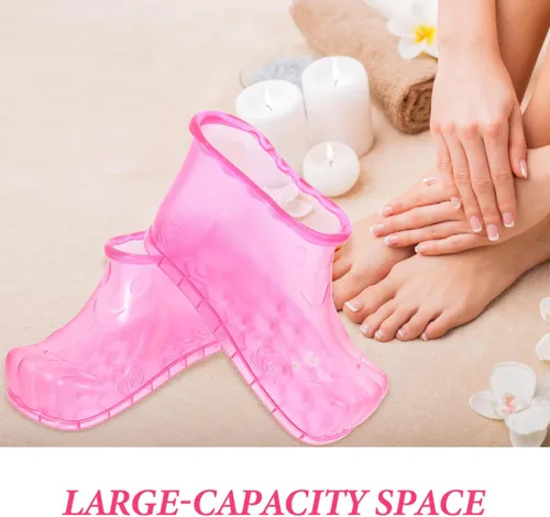 Miniatura 5 de HEALLILY Zapatos de baño de pies, botas portátiles para remojar pies con suela antideslizante, gran capacidad, cubo de spa para uso doméstico