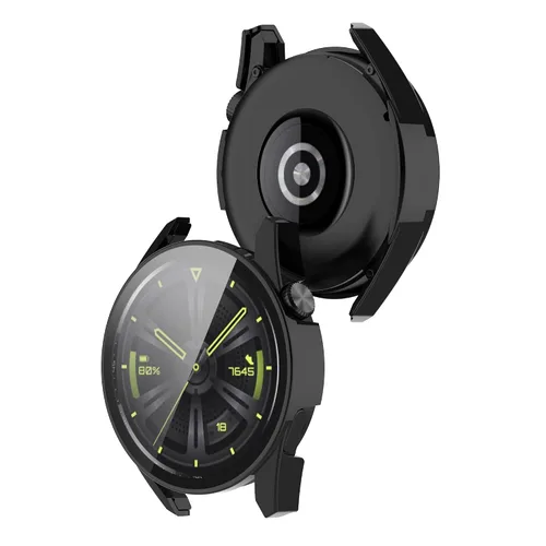 Miniatura 7 de AISPORTS Paquete de 2 fundas protectoras compatibles con Huawei Watch GT 3 de 1.811 in, carcasa rígida de policarbonato HD, película de vidrio negro