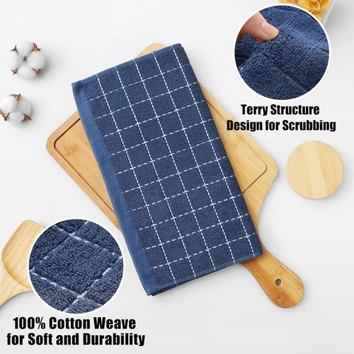 Miniatura 2 de Homaxy Paños de cocina 100% algodón terry, toallas de cocina ultra suaves y absorbentes para la cocina, adecuadas para secar y lavar platos, paquete