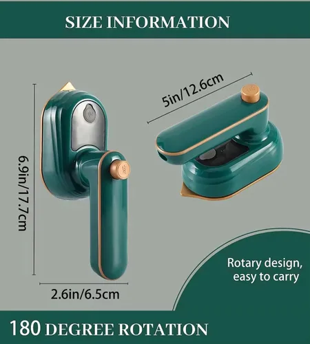 Miniatura 2 de Mini plancha de viaje plegable, vaporizador portátil compacto para ropa, doble voltaje, calentamiento rápido, ligero para uso doméstico y de viaje