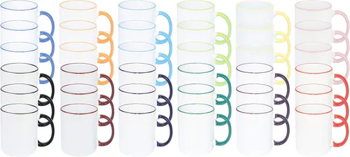 Miniatura 15 de Taza de sublimación cambiable de 11 onzas, 3 colores surtidos, negro, azul y rojo, empaquetada en caja blanca, caja de 6