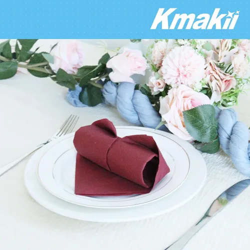 Miniatura 7 de KMAKII Servilletas de cena desechables color burdeos con tacto de lino, servilletas de papel de alta calidad, ideales para restaurantes, eventos