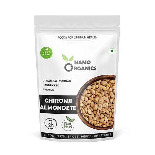 Seasol Namo Organics - Semillas de almendra gigantes - 5.29 oz - Frutos secos Chironji/Charoli - Procedentes de agricultores orgánicos