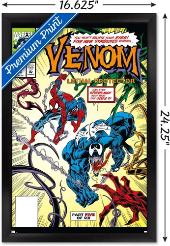 Miniatura 3 de Marvel Comics - Póster de pared Venom: Lethal Protector #5, 22.4 pulgadas de largo x 14.7 pulgadas de ancho, versión enmarcada en negro Versión