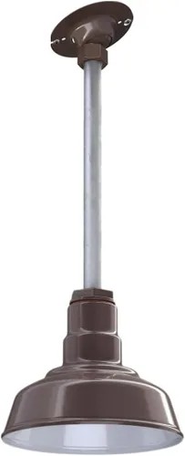 Miniatura 42 de Steel Lighting Co. Inglewood - Lámpara de granero Lámpara montada en el techo Cúpula redonda de 8 pulgadas vástago inclinado de 12 pulgadas