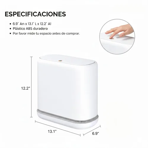 Miniatura 5 de MOPALL Cubo de basura a prueba de perros con tapa, cubo de basura delgado de baño de 3.3 galones con cubo interior, se adapta a bolsas estándar de 4