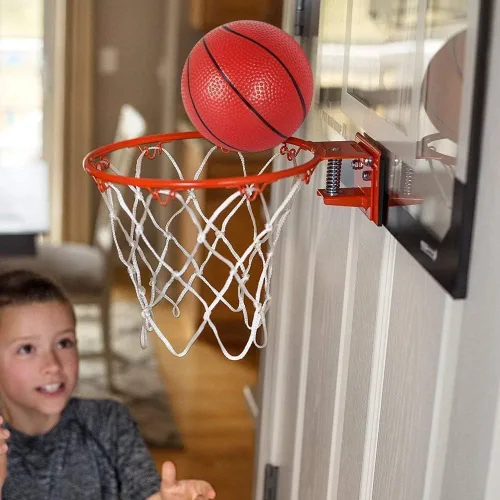 Miniatura 6 de Aro de baloncesto más grande para interiores con borde grande de 9 pulgadas para niños y adultos, aro de baloncesto sobre la puerta para dormitorio