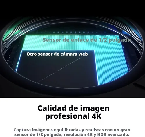 Miniatura 2 de Insta360 Link 2 - Cámara web PTZ 4K para PC/Mac, sensor de 1/2 pulgada, seguimiento AI, HDR, micrófono con cancelación de ruido AI, control