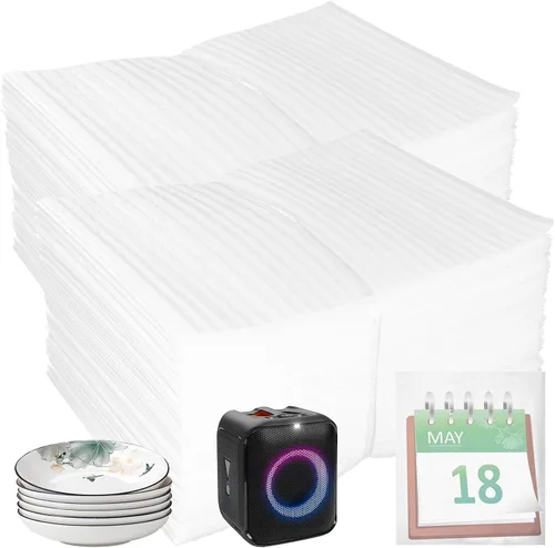 Miniatura 25 de Bolsas de espuma acolchada de 8'' x 10'', 50 piezas de suministros de amortiguación para mudanzas, bolsas de espuma que protegen artículos frágiles