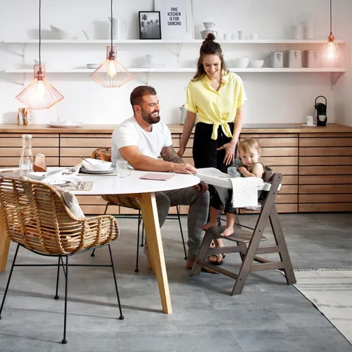 Miniatura 7 de hauck Alpha Bandeja de mesa antideslizante extraíble para silla alta con profundidad ajustable, compatible con crecimiento de madera Alpha+ y Beta+