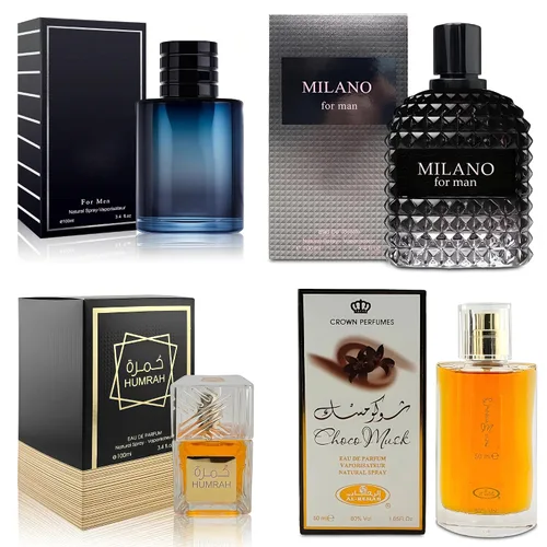Miniatura 28 de AFLUXE Juego de 4 Colonias para Hombre Incluye Choco Musk/SE/Victory Infamous/Milano Aroma de Madera, Picante, Cítrico y Aromático eau de parfum Set