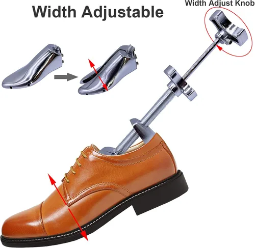 Miniatura 6 de Camilla de zapatos de metal profesional para hombre, talla 5-12 (UE 39-46) Zapatos planos árbol de 2 vías ajustable ancho ancho longitud expansor