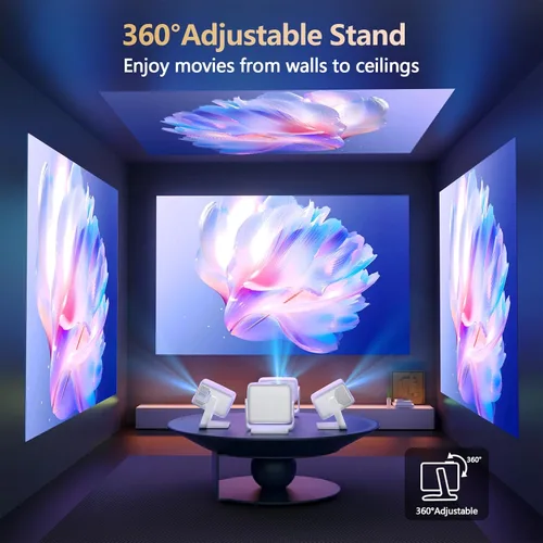 Miniatura 5 de [3500 descargas ultra brillantes/aplicaciones oficiales/65W Dolby Audio/soporte 4K] Proyector inteligente para exteriores con WiFi y Bluetooth