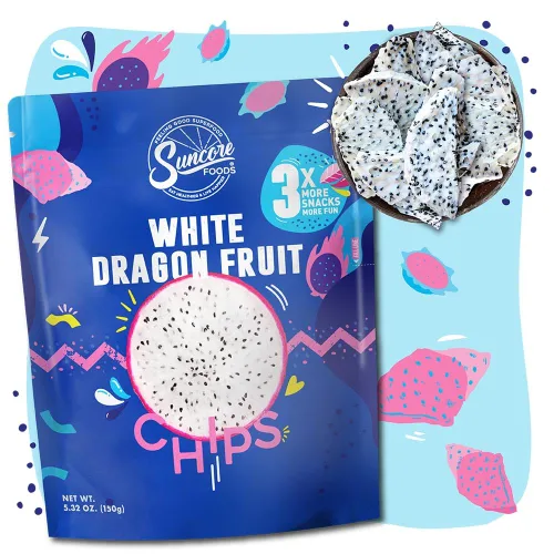 Miniatura 3 de Suncore Foods White Dragon Fruit Chips - Bocadillo crujiente de Pitaya de 5.32 onzas, sin gluten, sin OMG, vegano, bolsa resellable Freeze-Dried