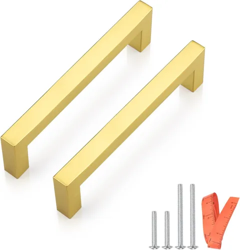 Miniatura 36 de Probrico - Tiradores cuadrados de acero inoxidable para puerta de armario o cajón, color negro, 0.5 pulgadas de ancho