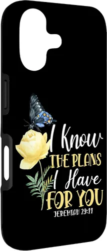 Miniatura 3 de Christian Bible Verse Butterfly Rose Flower Jeremiah 29:11 Case for iPhone 17