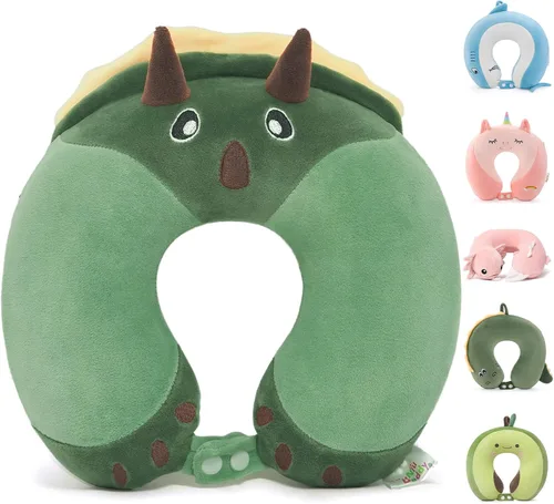 Miniatura 23 de Niuniu Daddy Almohada de viaje para niños, para avión, automóvil, reclinable, soporte para la barbilla del cuello para descansar, evita que