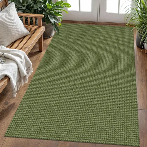 KOZYFLY - Tapete de área lavable, con respaldo de goma antideslizante, trenzado, de algodón, tejido, para interiores, entrada, comedor, sala de