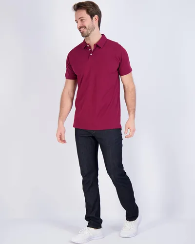 Miniatura 15 de Real Essentials Paquete de 3: Polo de manga corta de algodón para hombre, de secado rápido, transpirable, (disponible en tallas grandes y altas)