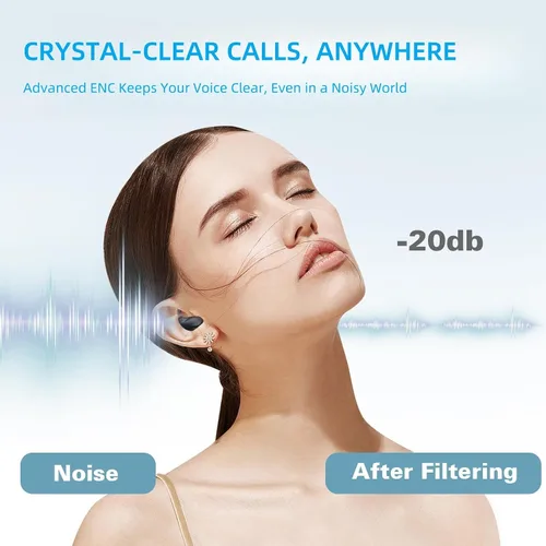 Miniatura 8 de M52 Auriculares para Dormir con Pantalla de Energía, Mini Auriculares Invisibles para Personas que Duermen de Lado, Auriculares Inalámbricos