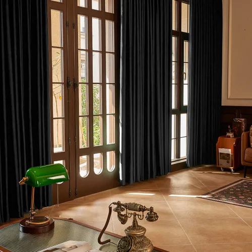 Miniatura 2 de HUTO Cortinas Plisadas de Pinzas Opacas con Aislamiento Térmico para Oscurecer la Habitación, Panel de Tratamiento de Ventana para Sala de Estar
