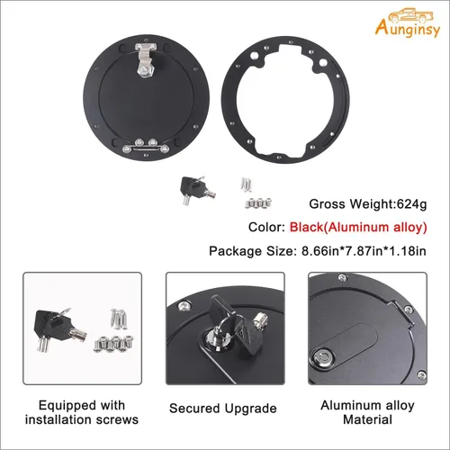 Miniatura 6 de Aunginsy Tapa de Repuesto para Tanque de Combustible de Automóvil con Cerradura Antirrobo Compatible con Toyota Tundra 2007-2021 Cubierta de Puerta