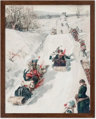 Miniatura 9 de Poster Master Póster de Navidad vintage, impresión retro de carreras de trineo, arte de pared de invierno, regalo de vacaciones para hombres
