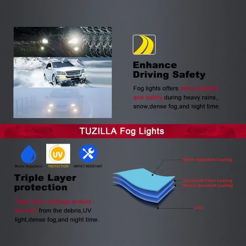 Miniatura 7 de Luces antiniebla compatibles con BMW 528i 535i 550i xDrive Sedan, ActiveHybrid 2011 2012 2013 5 Sedan F10 F11 5 Series 2 piezas lente transparente