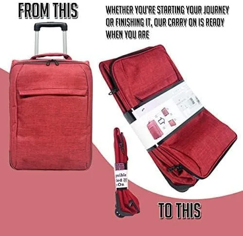 Miniatura 6 de Travigo Equipaje de mano plegable de 20", Rojo